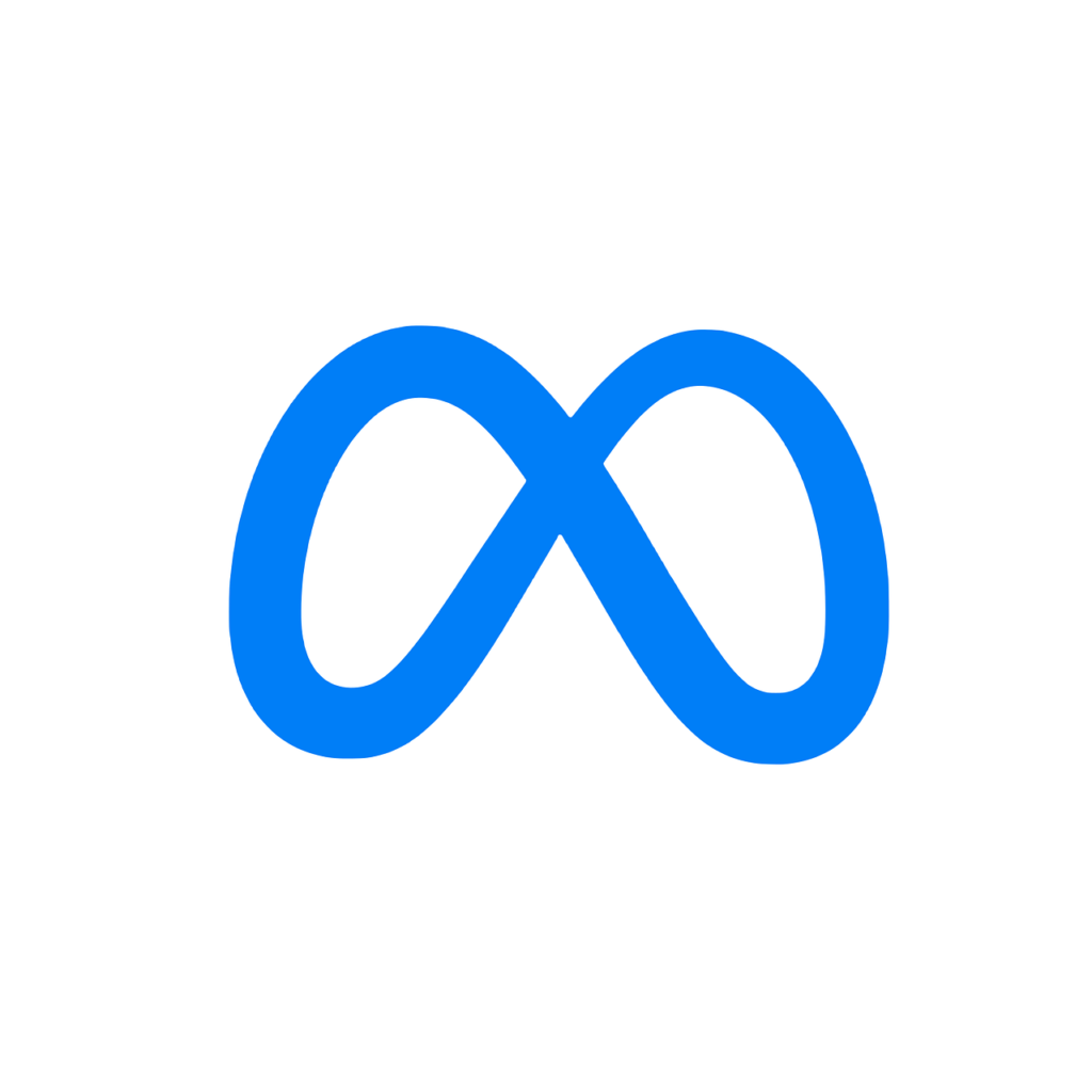 Meta Logo blau für Ferienhaus Verwaltung. Social Media für Vermieter.